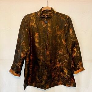 fantastic Harari elegant silk jacket long sleeved nehru high neck.